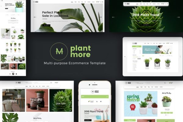植物花卉盆栽电商网站Opencart主题模板第一素材精选 Plantmore – OpenCart Theme
