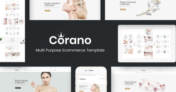 珠宝首饰网上商城网站设计OpenCart主题模板蚂蚁素材精选 Corano – Jewellery OpenCart Theme