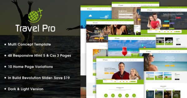 旅行旅游订票网站设计HTML模板第一素材精选 Travel Pro – Tours and Travels Booking Template