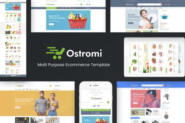 综合电商平台网站Opencart主题模板第一素材精选下载 Ostromi – OpenCart Theme