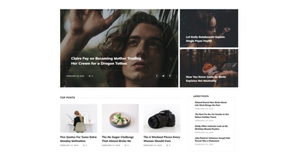 现代简约风个人博客设计HTML模板第一素材精选下载 Heeney – Modern Blog HTML5 Template