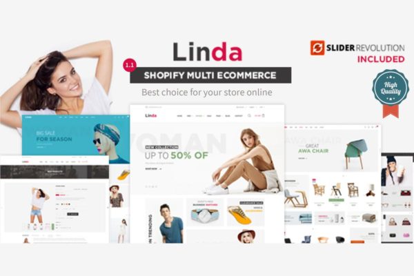 服装销售电子商务网站Shopify主题模板蚂蚁素材精选 Linda – Mutilpurpose eCommerce Shopify Theme