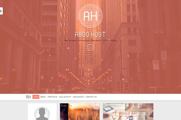 创意个人简历&博客网站着陆页设计模板第一素材精选 AH – Creative Personal Resume And Blog Template