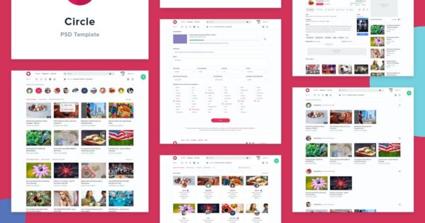 视频共享社交分享网站PSD模板第一素材精选