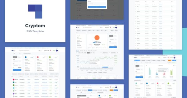 数字加密货币网站设计PSD模板蚂蚁素材精选