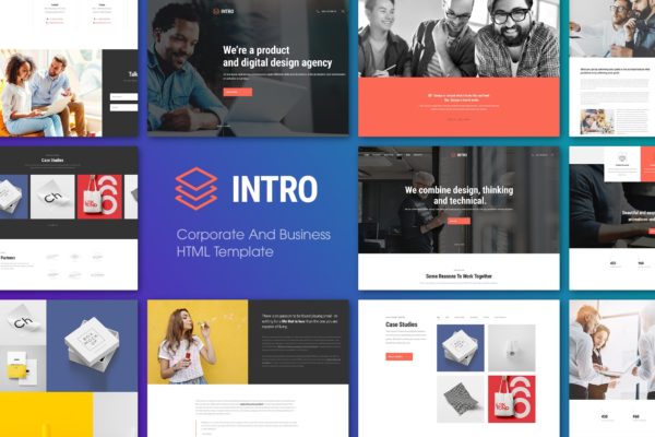 公司业务简介企业官网建设HTML模板第一素材精选 INTRO | Corporate And Business HTML Template