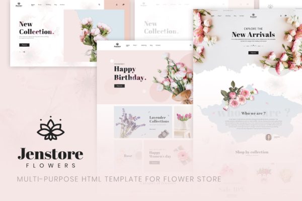 鲜花预订网上商城HTML模板第一素材精选下载 JenStore |  Flower Store HTML Template