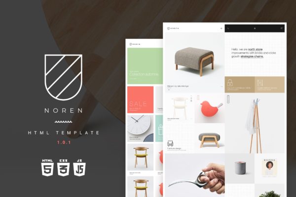 简约风网上商城响应式HTML网站模板蚂蚁素材精选 Noren | Multi Store Responsive HTML Template