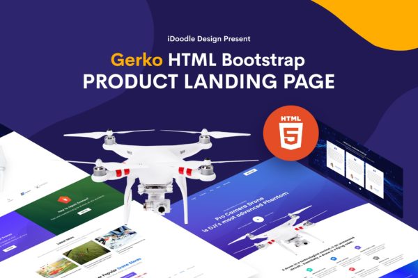 创意产品网站页面设计HTML模板第一素材精选 Gerko – Product Landing Page Template