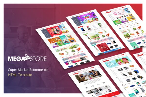 超级市场电子商务HTML网上商城模板蚂蚁素材精选 MegaStore | Super Market Ecommerce HTML Template
