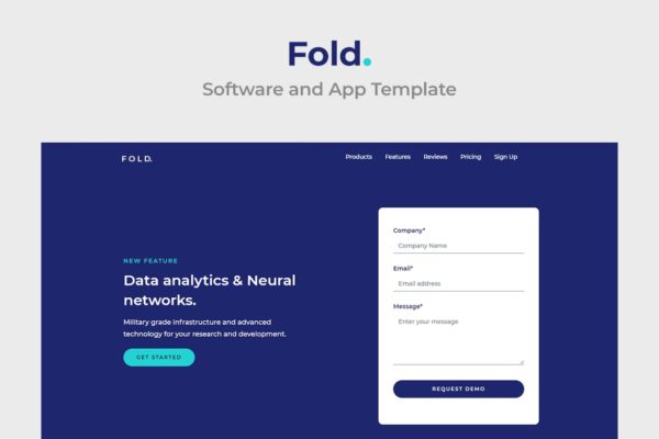 基于Bootstrap 4构建的APP应用官网设计HTML5模板第一素材精选下载 Fold – Multipurpose Software and App Template