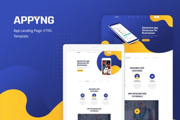 APP应用官网着陆页设计HTML模板第一素材精选 Appyng – App Landing Page HTML Template