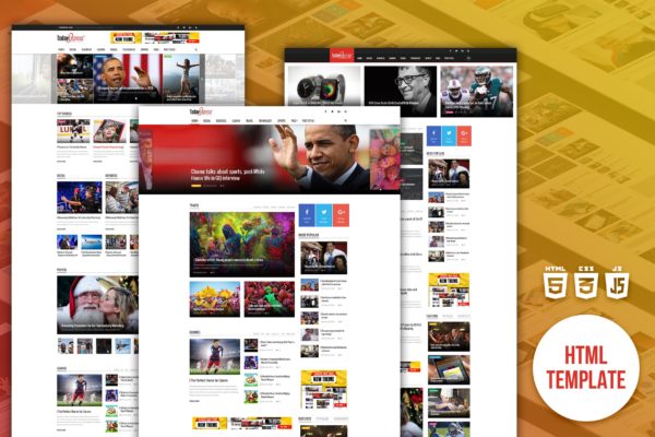 新闻&杂志网站HTML模板第一素材精选素材 TodayExpress | News & Magazine HTML Template