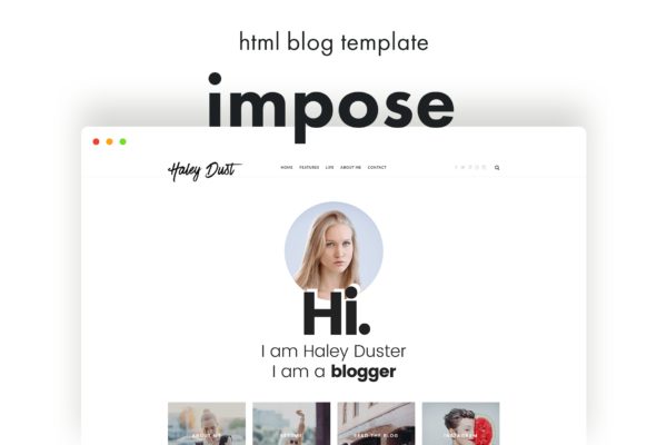 个人创意博客HTML模板第一素材精选素材 Impose – Blog Template