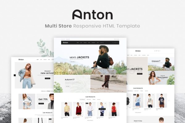 响应式时尚服饰网上商城HTML模板第一素材精选素材 Anton | Multi Store Responsive HTML Template
