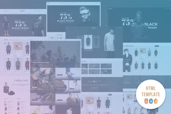2019年设计趋势响应式HTML网上商城模板第一素材精选 Quato | Multi Store Responsive HTML Template