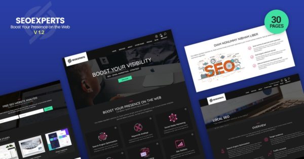 SEO优化/SEM推广互联网营销企业官网HTML模板第一素材精选素材 SeoExpert – SEO, SEM, Social Media Marketing