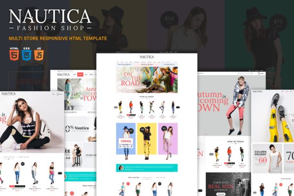 潮牌电商Bootstrap响应式HTML网上商城模板第一素材精选 Nautica | Responsive HTML Template