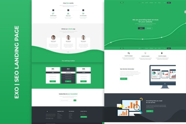 SEO网络营销服务HTML网站模板第一素材精选 EXO | Seo Landing Page