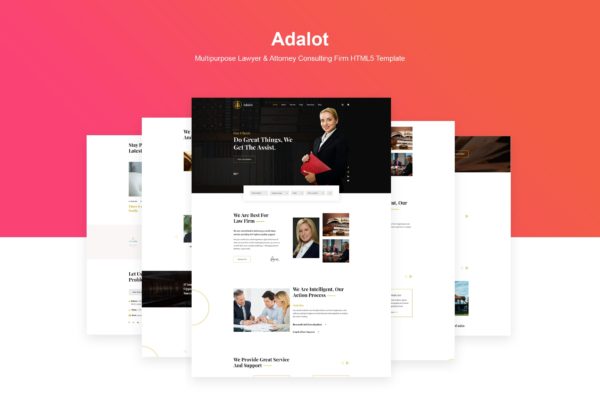 律师咨询公司官网设计HTML网站模板第一素材精选 Adalot | Lawyer Consulting Firm HTML5 Template