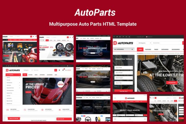 汽车配件网上商城HTML模板第一素材精选 AutoParts – Equipments, Accessories HTML Template