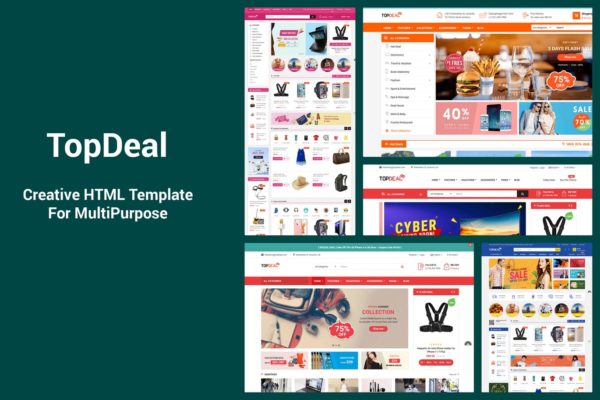 响应式设计风格多用途网上商城HTML模板蚂蚁素材精选 TopDeal – Responsive MultiPurpose HTML Template