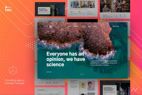 数字咨询机构网站设计HTML模板蚂蚁素材精选 E—tan – Digital Consulting Agency HTML Template