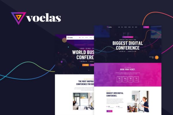 活动会议报名网站HTML模板蚂蚁素材精选 Voelas – Event & Conference HTML Template