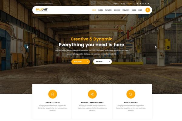 建筑基建企业多功能网站HTML模板蚂蚁素材精选 Construction Corporate Multipurpose Template