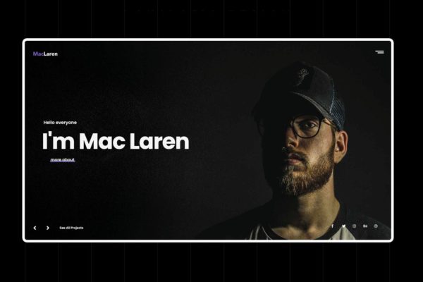个人简历/作品展示网站设计Ajax网站模板蚂蚁素材精选 MacLaren – Personal Portfolio Ajax Template