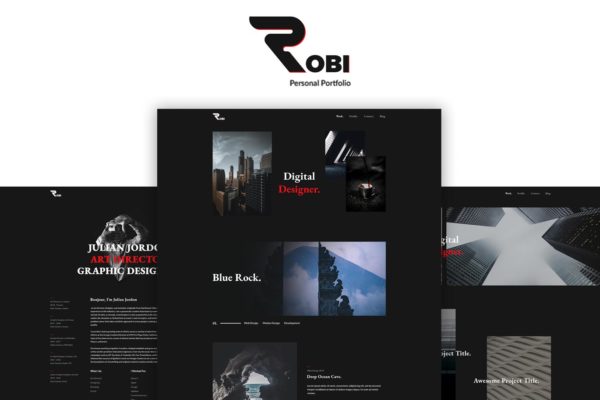 创意广告设计公司网站HTML模板蚂蚁素材精选 Robi – Creative and Portfolio HTML5 Template
