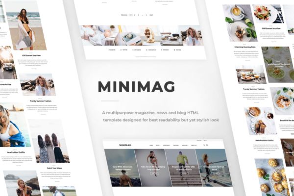 杂志/博客网站HTML模板蚂蚁素材精选 MINIMAG – Magazine & Blog HTML Template