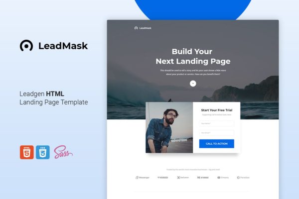 商业网站着陆页设计HTML模板蚂蚁素材精选 LeadMask – Leadgen HTML Landing Page Template