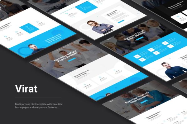 专业简约响应式商务网站HTML5模板第一素材精选 Virat- Responsive Multipurpose HTML5 Template