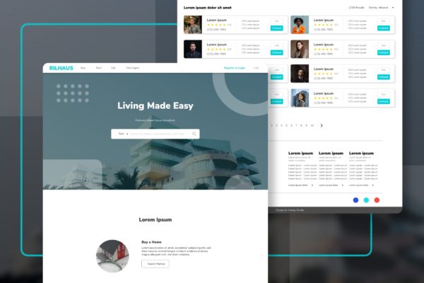 房地产中介网站设计HTML模板蚂蚁素材精选 RILHAUS – Real Estate Homepage Template