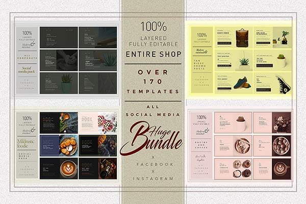 170+个社交媒体图片设计模板第一素材精选合辑下载 1.82GB [psd]