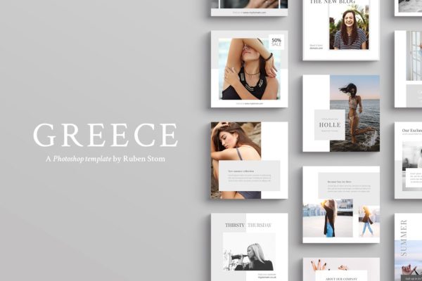 社交媒体网红特写贴图素材包 Greece Social Media Templates