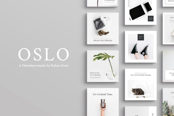 文艺风社交媒体贴图素材包 Oslo Social Media Templates
