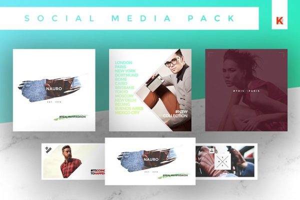 时尚服饰适用社交媒体贴图模板第一素材精选 Social Media Pack