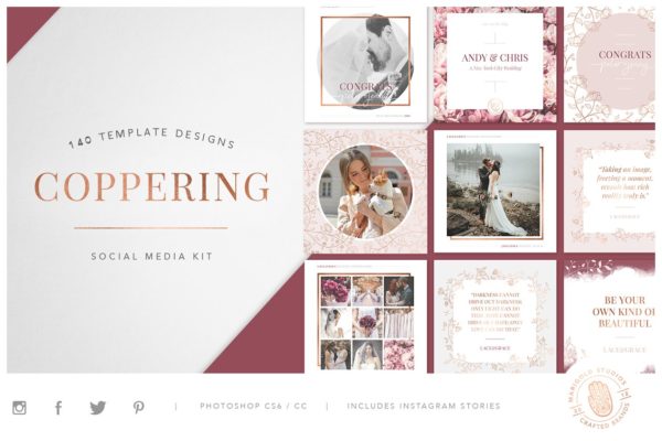 高质素社交媒体设计配图素材包 COPPERING | Social Media Kit