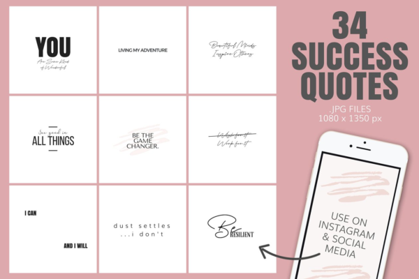 34款社交媒体引语模板第一素材精选 34 Social Media Quotes (Motivation)