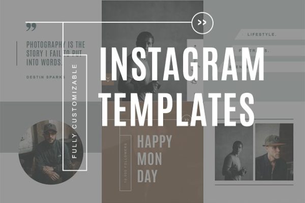 潮流爆表Ins社交媒体配图模板第一素材精选 Instagram Templates for Social Media