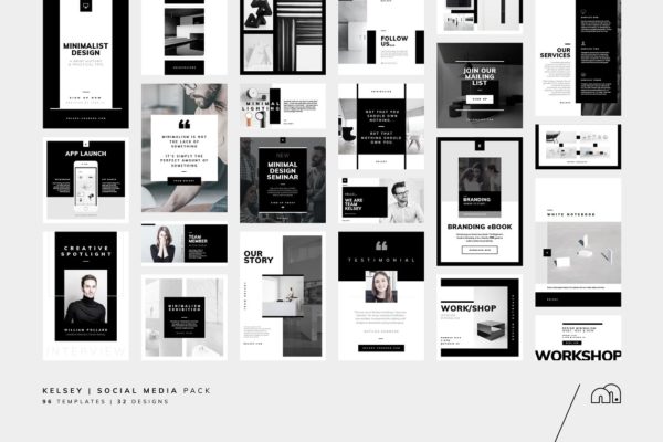 社交媒体插图素材包 Kelsey – Social Media Collection
