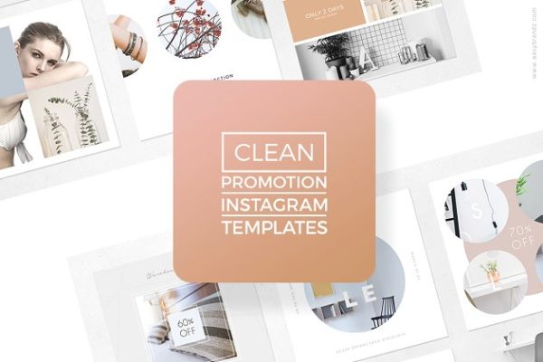 简约风格Instagram促销模板蚂蚁素材精选 Instagram Promotion Clean Templates