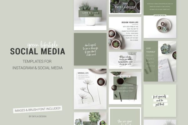 生活类社交媒体贴图模板第一素材精选 Social Media templates + Images