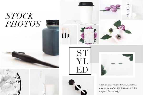 简单女性美丽风格社交媒体博客贴图模板第一素材精选 Stock Photo Bundle | The Lovely One