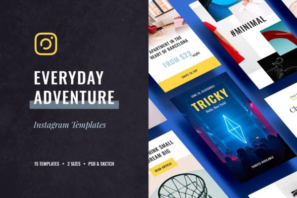 Instagram社交故事电商促销广告模板第一素材精选 Everyday Instagram Templates