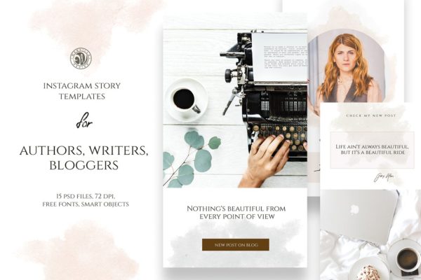 小资女王范Ins社交故事贴图模板第一素材精选 Instagram Stories for Writers