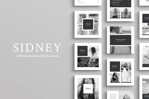 时装大片社交媒体贴图模板蚂蚁素材精选 Sidney Social Media Templates
