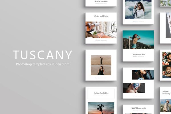 摄影家摄影爱好者社交媒体贴图模板蚂蚁素材精选 Tuscany Social Media Templates